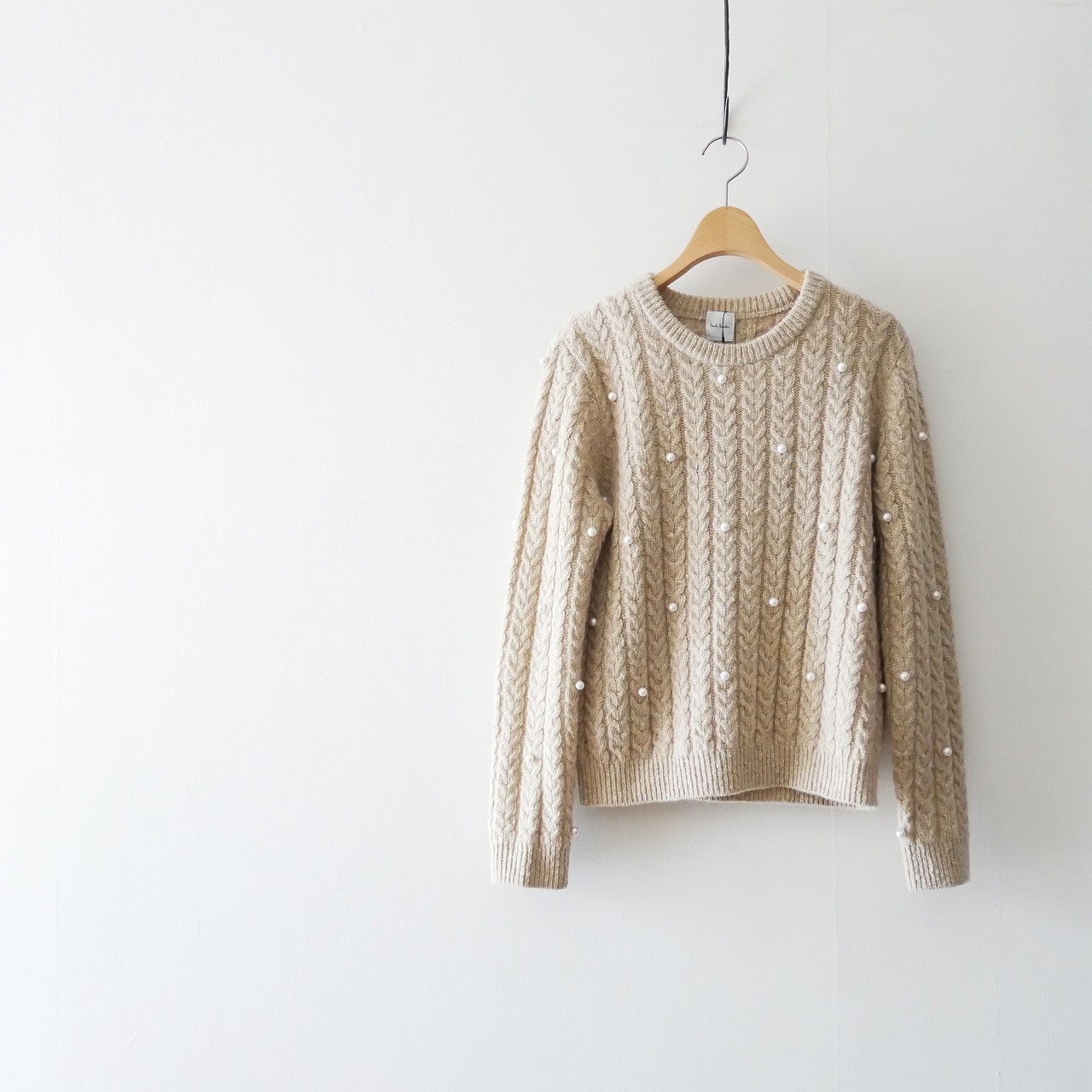 新品/ポールスミス/品のあるワンピース*異素材ニット＆サラサラポリエステル*ネイビー、花柄*XL*手洗い可 18春夏新作Paul Smithのパール ケーブルニットと17秋冬ワンピースを