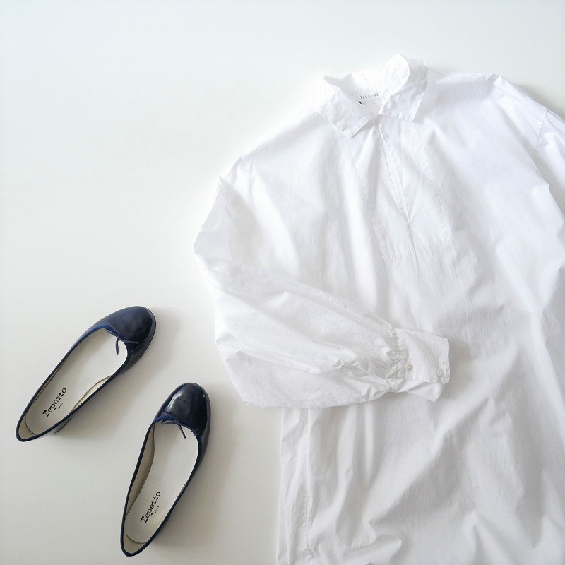 TOUJOURS / HIGH COUNT COTTON POPLIN CLOTH シャツワンピース