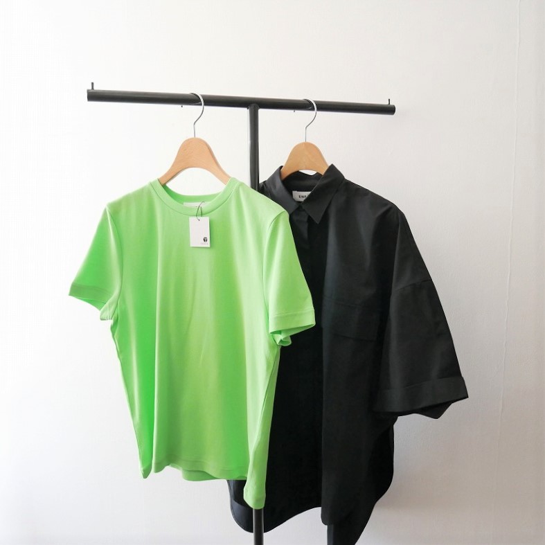 ENFOLD / ヘビーコットン 5分袖ワイドシャツ