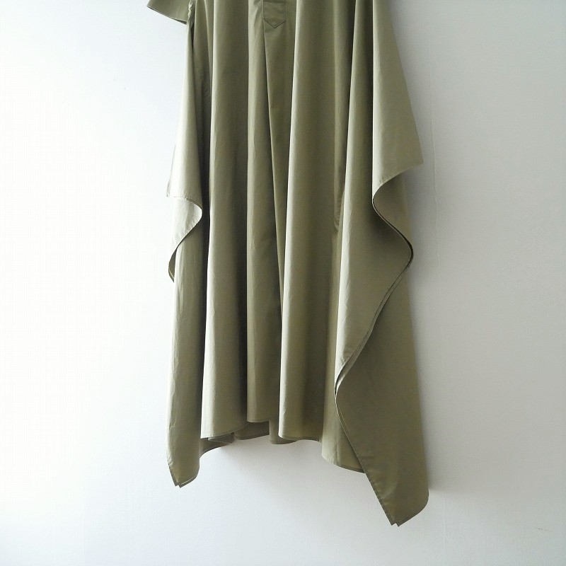 HYKE T/C GRANDAD-COLLAR HALF-SLV SHIRT DRESS